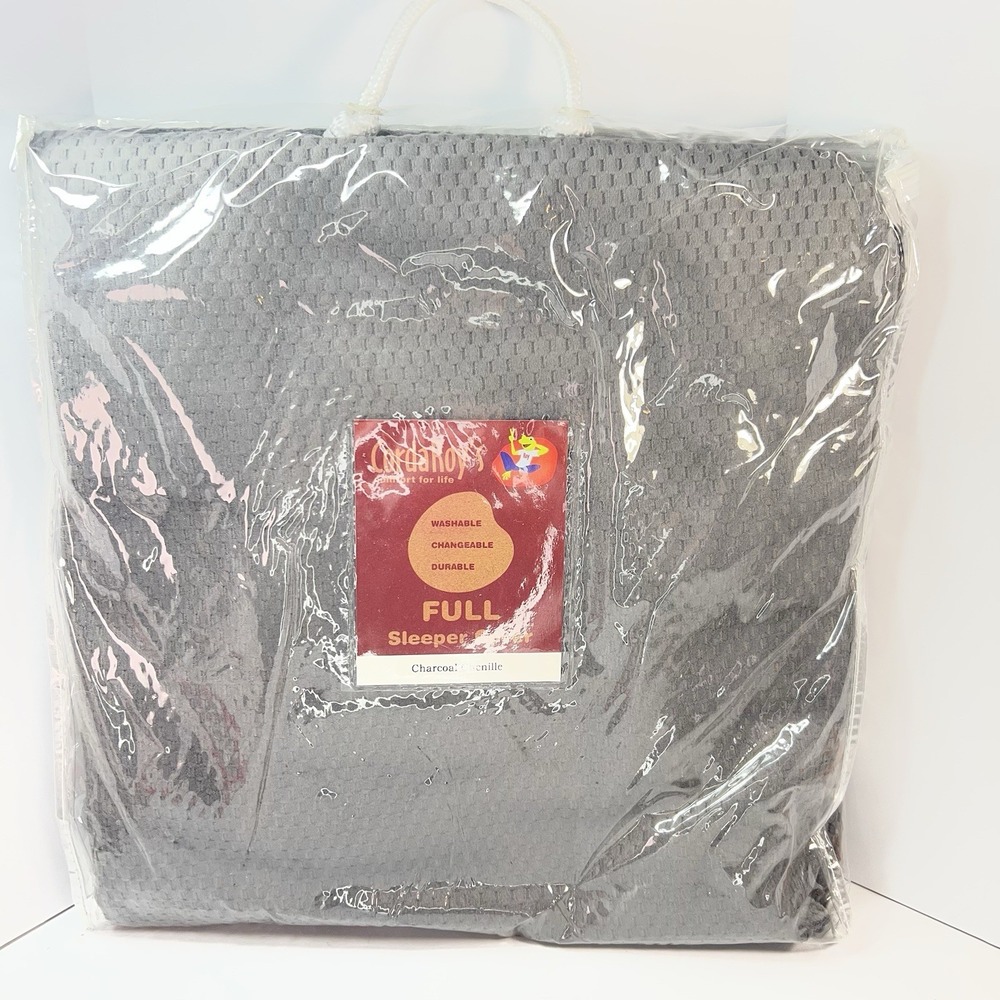 CordaRoy's WASHABLE CHANGEABLE DURABLE FULL Sleeper Cover Charcoal Chenille